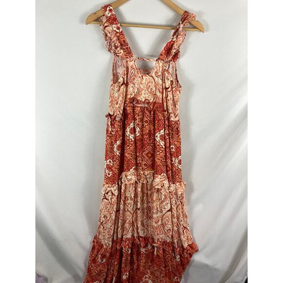 Johnny Becca Boho Sleeveless Maxi Dress Orange Size XS - Picture 5 of 5